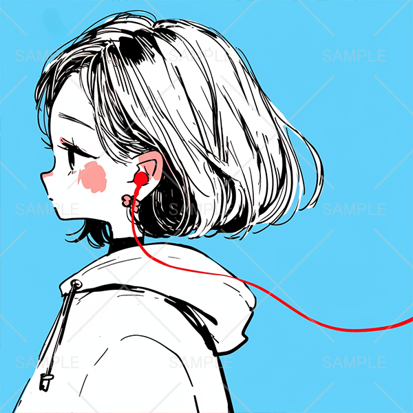 イヤホン イラスト 女の子