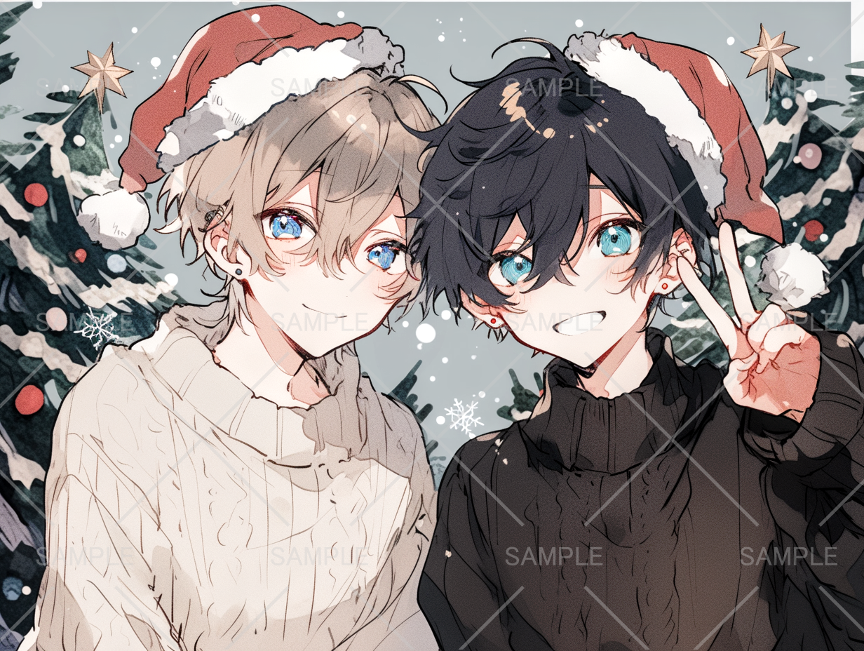 男同士でもいいじゃん!友人とクリスマスペアアイコン