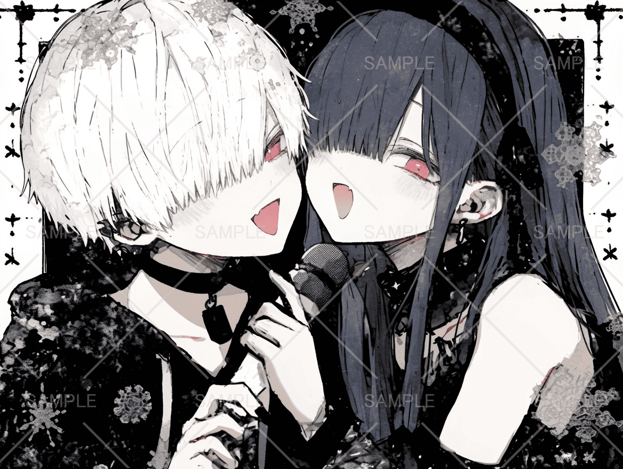 朝まで歌お♪メカクレ中性ペアアイコン