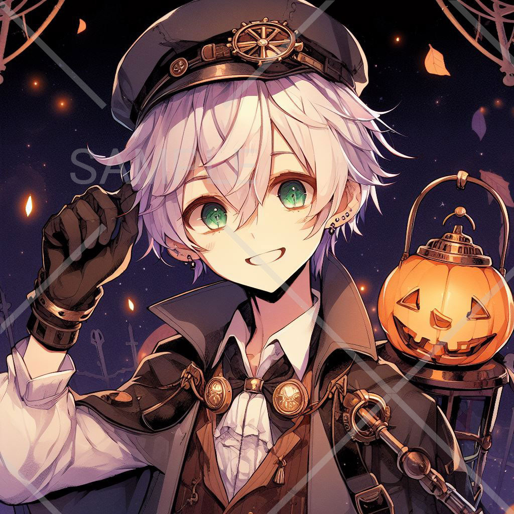 ハロウィン&スチームパンク風少年アイコン
