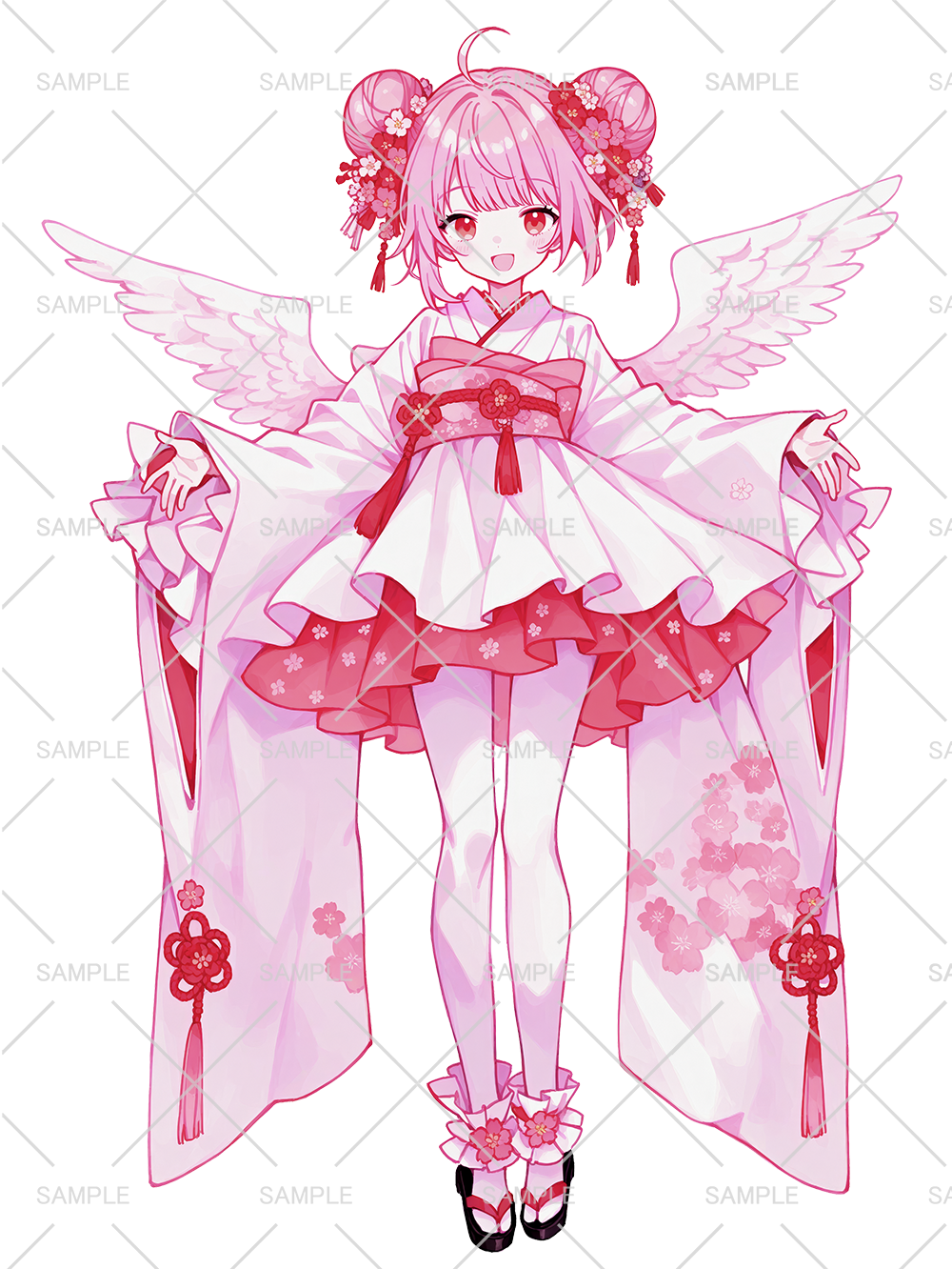 女の子 立ち絵 桜モチーフ天使ちゃん(IRIAM動作確認済み)