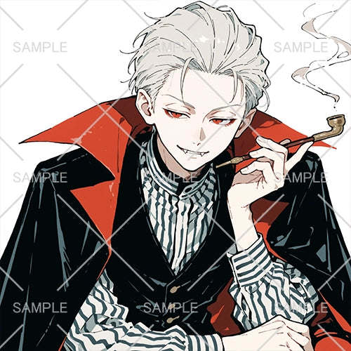 オールバックドラキュラ男性フリーアイコン