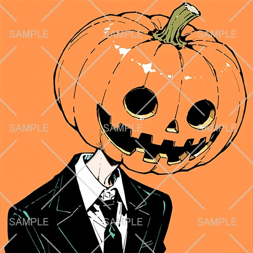 ハロウィン🎃カボチャ男フリーアイコン