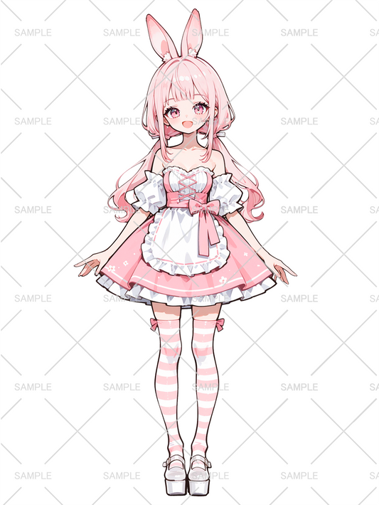 女の子 立ち絵 うさ耳メイドちゃん(IRIAM動作確認済み)