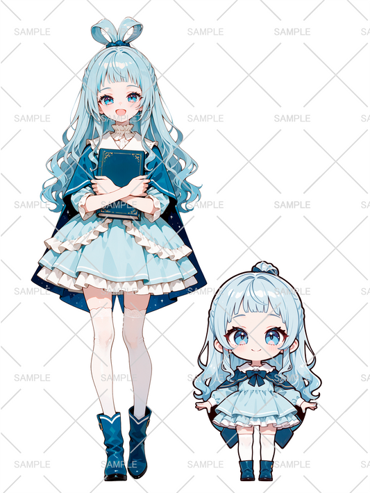 女の子 立ち絵 司書ちゃん(IRIAM動作確認済み/ちびキャラ付き)