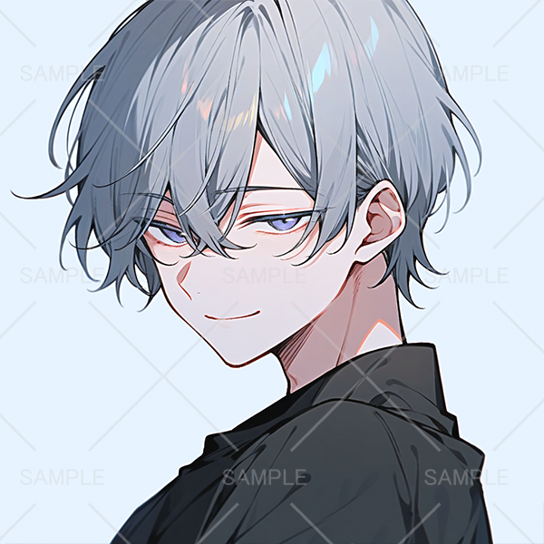 目つきわるお2(銀髪男子アイコン)