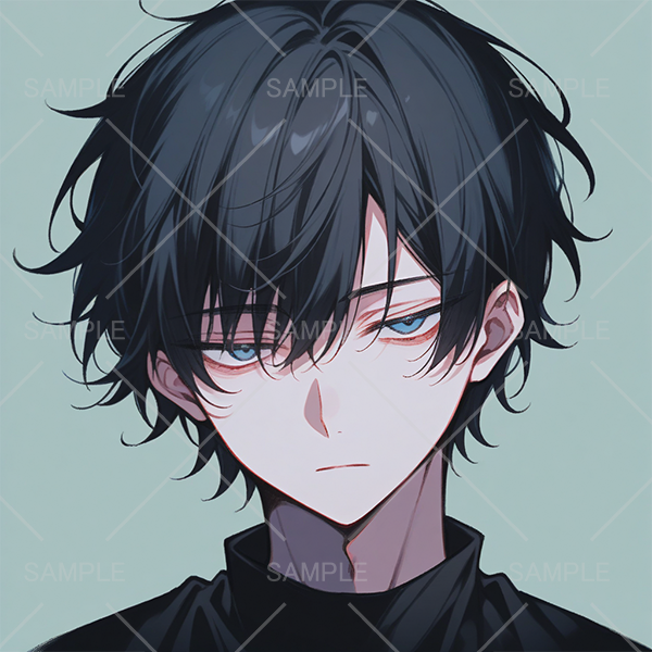 目つきわるお4(黒髪男子アイコン)