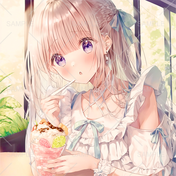 パフェを食べる女の子イラスト