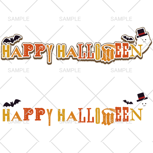 ハロウィン ~Happy Halloween~ 無料ロゴ素材 おばけ付き2種類