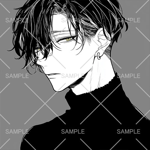 おしゃれなアシメヘアー男性フリーアイコン