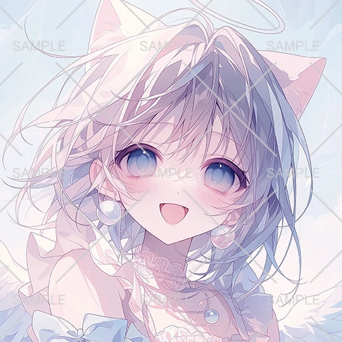 銀髪猫耳少女フリーアイコン