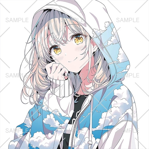 青空フードを着たかわいい女の子フリーアイコン