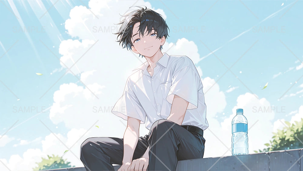 夏のさわやかな男の子フリーイラスト
