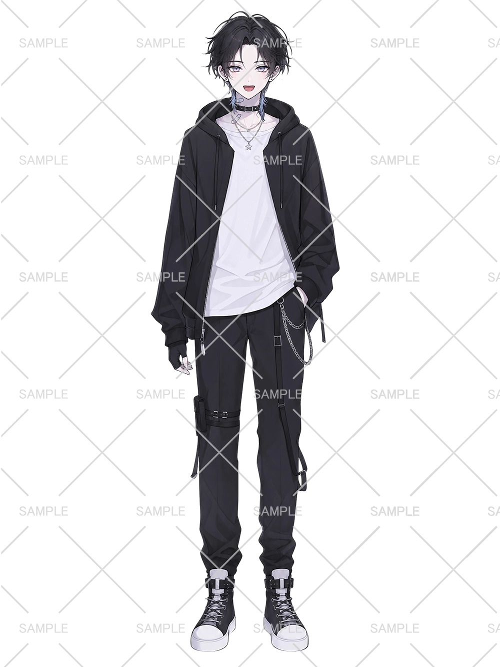 【有料】男性 立ち絵 青メッシュくん（IRIAM動作確認済み）