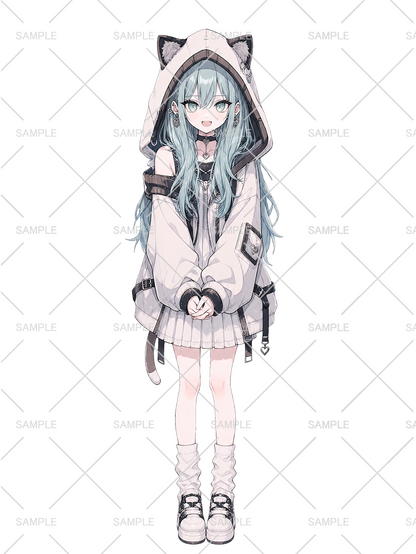 【有料】女の子 立ち絵 猫耳フードちゃん（IRIAM動作確認済み）