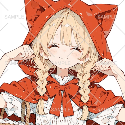 かわいい三つ編み赤ずきんちゃんフリーアイコン