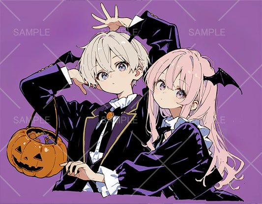 かわいいハロウィンカップルアイコン