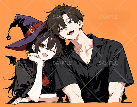 なかよしハロウィン黒髪カップルアイコン