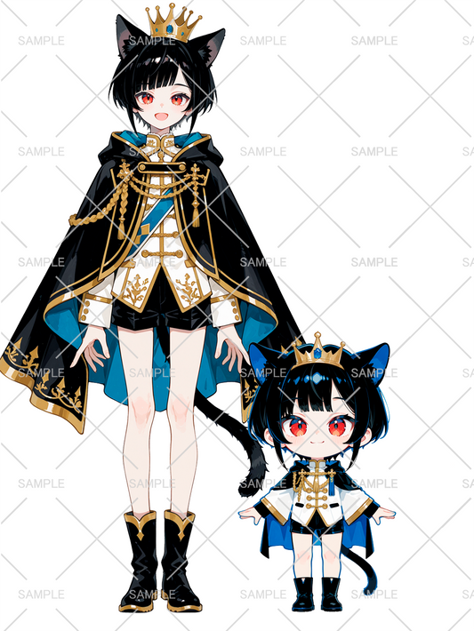 男の子 立ち絵 猫耳王子様（IRIAM動作確認済み/ちびキャラ付き）