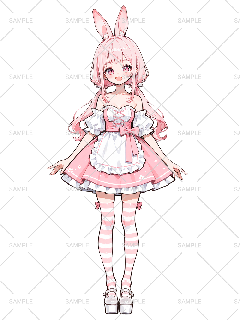 女の子 立ち絵 うさ耳メイドちゃん（IRIAM動作確認済み）