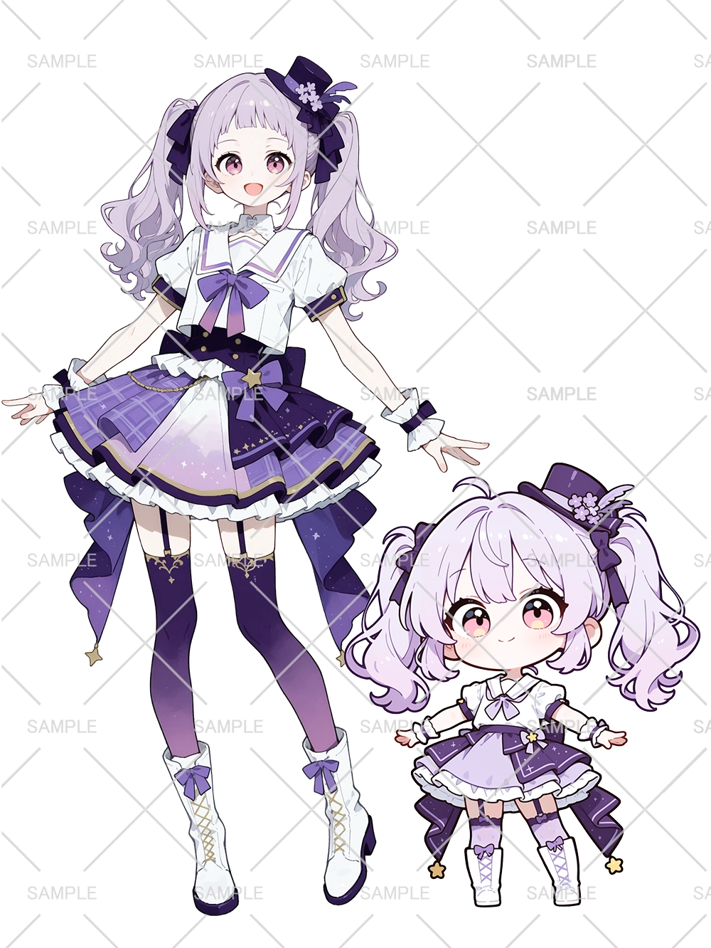 女の子 立ち絵 アイドルちゃん（IRIAM動作確認済み/ちびキャラ付き）