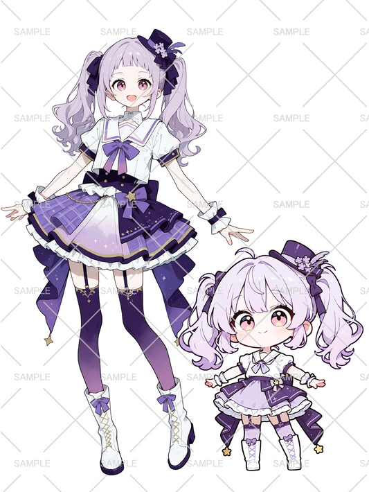 女の子 立ち絵 アイドルちゃん（IRIAM動作確認済み/ちびキャラ付き）