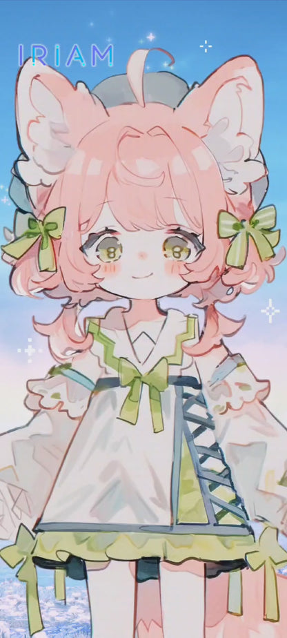 女の子 立ち絵 ピンクケモ耳ちゃん（IRIAM動作確認済み）