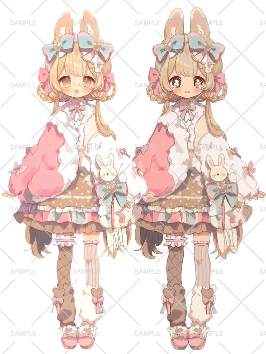 【有料】女の子 立ち絵 野うさぎ🎀ちゃん（IRIAM動作確認済み/差分あり）