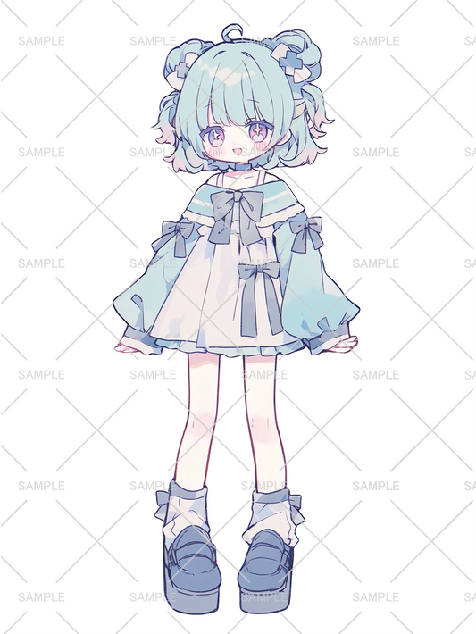 女の子 立ち絵 お団子ぱすてるちゃん