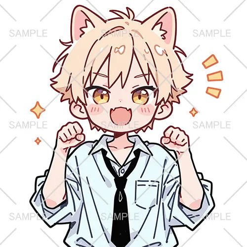 高校生猫耳金髪くんのゆるいフリーアイコン