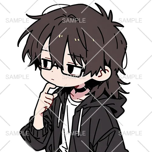 黒フード眼鏡男子のゆるアイコン