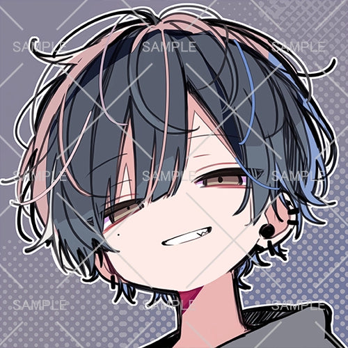 黒髪ゆるダメ男のにやにやフリーアイコン