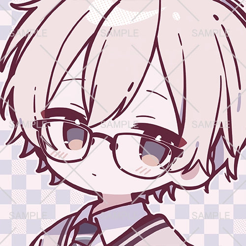白髪眼鏡の優等生くんゆるいフリーアイコン