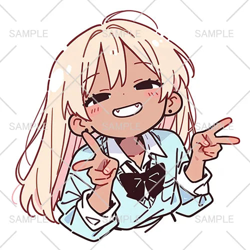 ダブルピース✌✌ゆるい金髪ギャルフリーアイコン