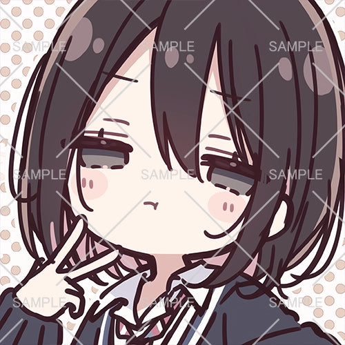 ゆるい黒髪女子高生✌フリーアイコン