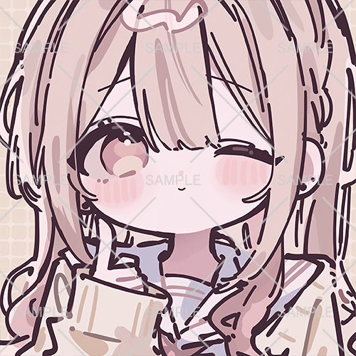 ピンクブロンドのゆるかわ女子高生フリーアイコン