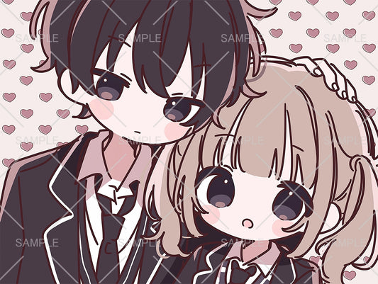 ゆる高校生カップルフリーアイコン