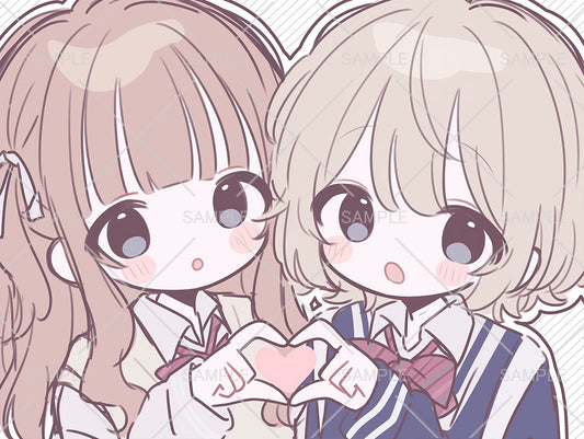 親友と🫶ゆる学生女の子ペアアイコン